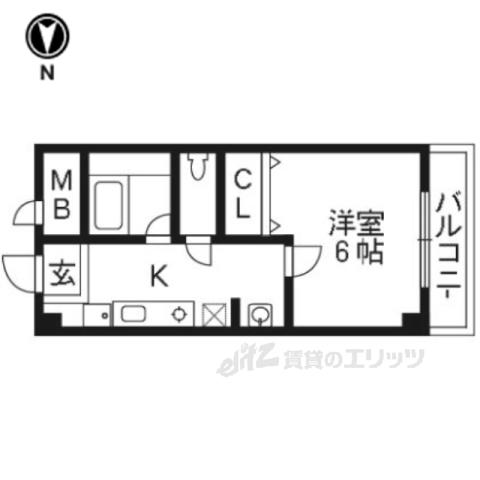 アルカサール成町(1K/1階)の間取り写真