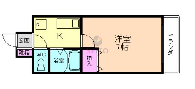KASAMIRA(1K/6階)の間取り写真