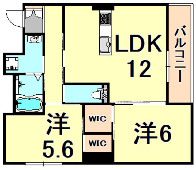 CASA MIA甲子園(2LDK/3階)の間取り写真