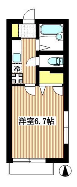 M・Hハイツ(1K/2階)の間取り写真