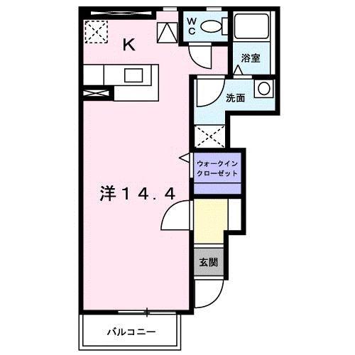 ピュアII(1K/1階)の間取り写真