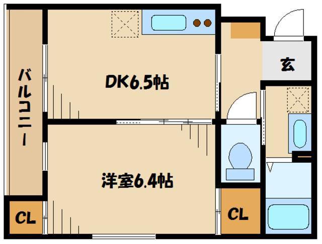 エッチエスII(1DK/3階)の間取り写真