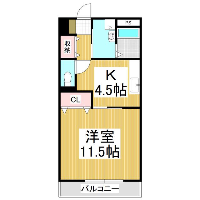 VIEW CREST(1K/2階)の間取り写真