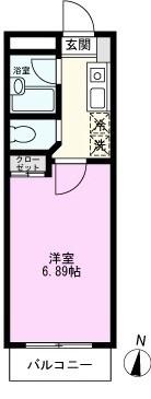 コンフェスト晋栄III(1K/3階)の間取り写真