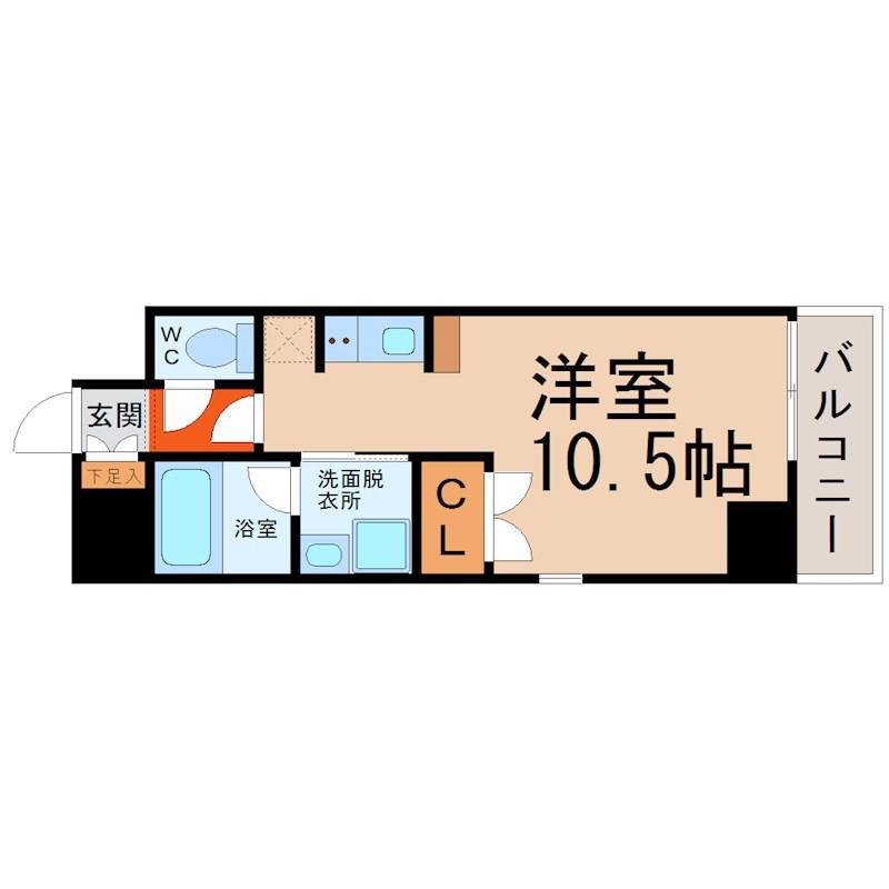 LUMINOUS東別院(ワンルーム/4階)の間取り写真