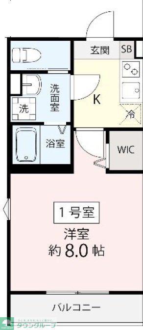 飯山満町3丁目AP(1K/2階)の間取り写真