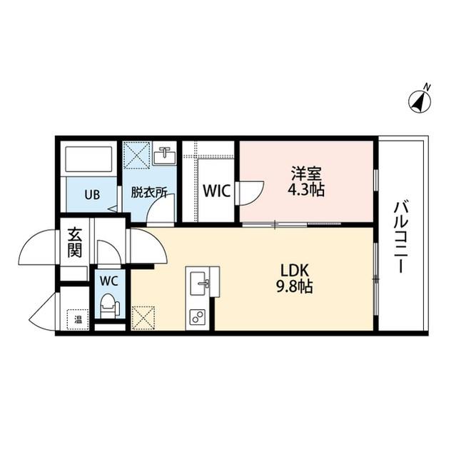 レデス東青山(1LDK/3階)の間取り写真