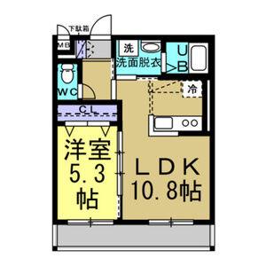 ヴィラサンフローラヒロIII(1LDK/1階)の間取り写真