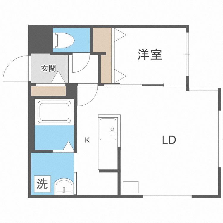 GRAND ONE SAPPORO(1LDK/3階)の間取り写真