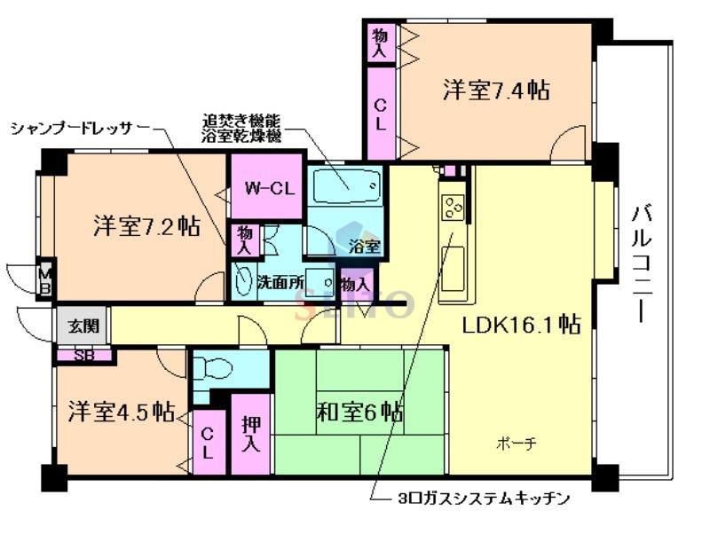 プレリオン豊中・中桜塚(4LDK/5階)の間取り写真
