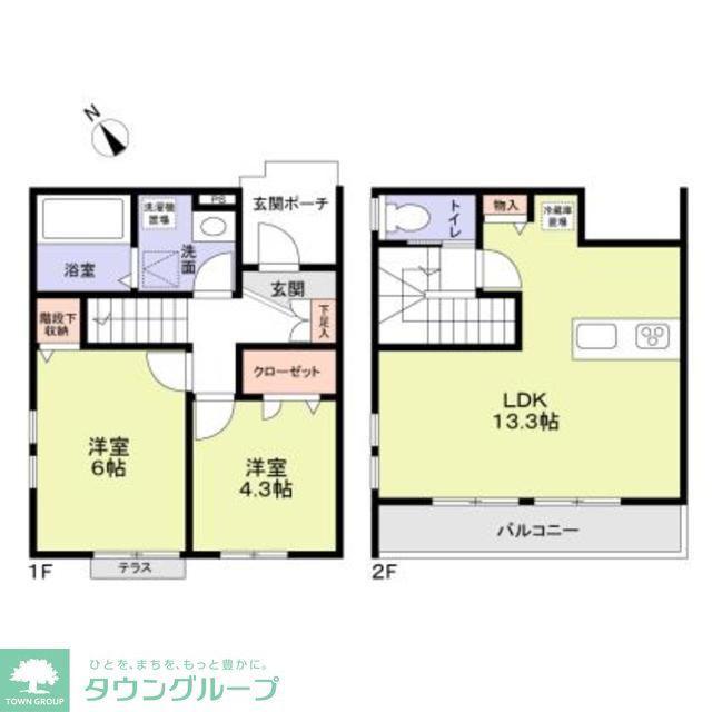 NS SQUARE(2LDK/1階)の間取り写真