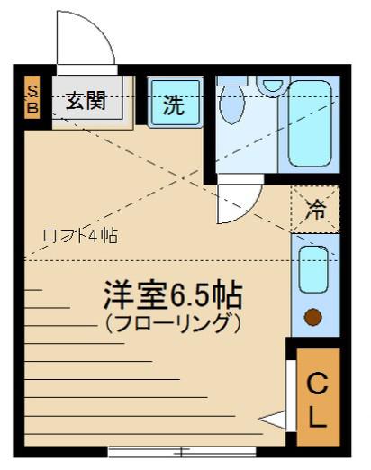 レジデンスYOU(ワンルーム/2階)の間取り写真