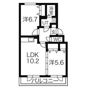 サンシャイン東栄(2LDK/2階)の間取り写真