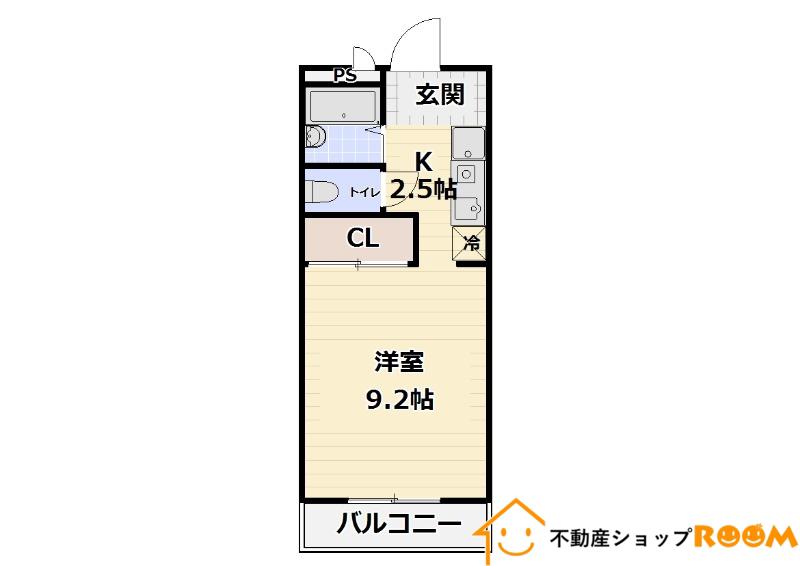 BRIZZ赤坂CANAL(1K/1階)の間取り写真