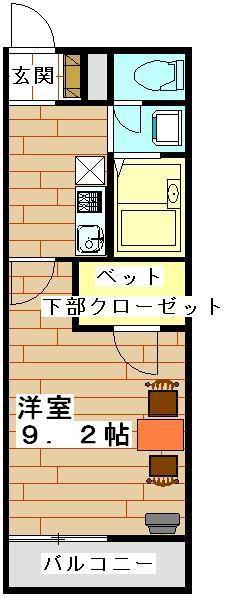 レオパレスシーザリオ(1K/3階)の間取り写真