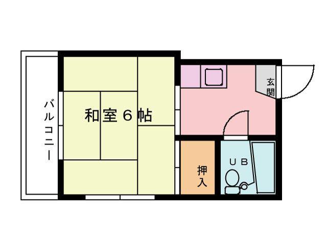 朝日ハイツ(1K/4階)の間取り写真