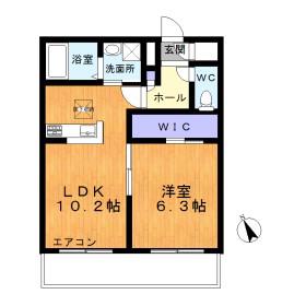 ルシェロ成城(1LDK/2階)の間取り写真