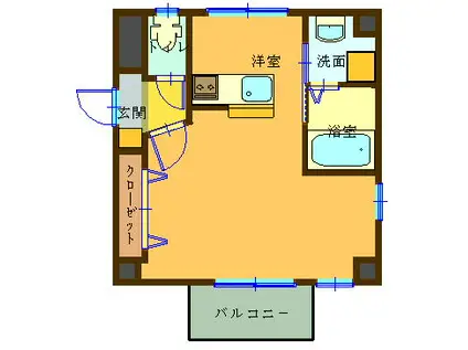 エクラ アン レーヴ(1K/4階)の間取り写真