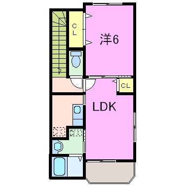 サンフェリシアン綾部駅前(1LDK/3階)の間取り写真