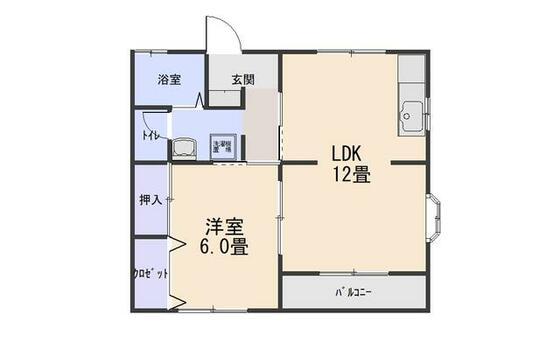 シャルム高田II(1LDK/1階)の間取り写真