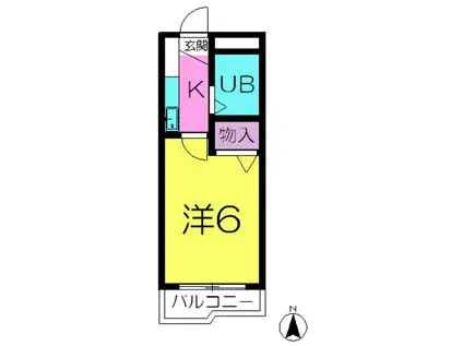 シティパレス21富雄北(1K/2階)の間取り写真