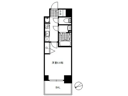 プレサンス ハーバーランド アンド・シー(1K/13階)の間取り写真