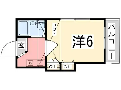 メゾン・T大久保(1K/2階)の間取り写真