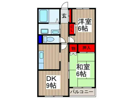 アムール武蔵浦和(2DK/3階)の間取り写真