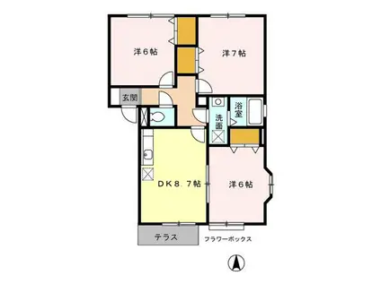 PAYSAZE A・B(3DK/1階)の間取り写真