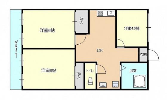 第3国際コーポ(3DK/8階)の間取り写真