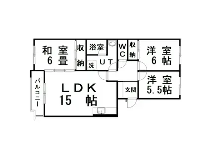 パシフィックマンションりんこう(3LDK/2階)の間取り写真
