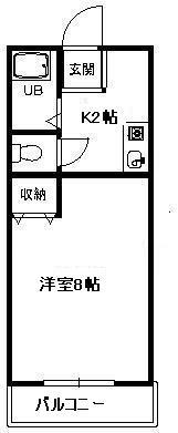 アビタシオン(1K/2階)の間取り写真