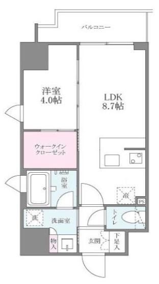 シーズンフラッツ大手前(1LDK/3階)の間取り写真