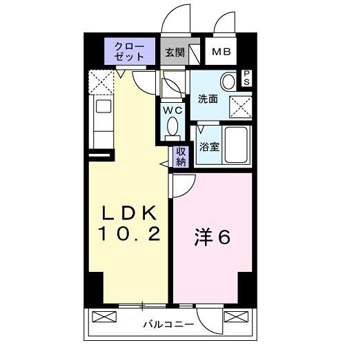 シオン八王子(1LDK/2階)の間取り写真