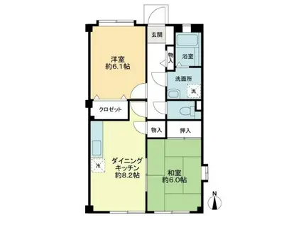 タカラハイツ(2DK/1階)の間取り写真