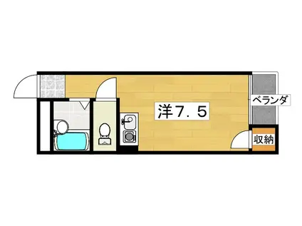 チェリーコート(ワンルーム/3階)の間取り写真