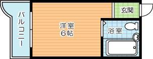 PLイースト下到津の丘(ワンルーム/3階)の間取り写真