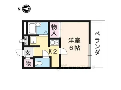 レオパレス西陣(1K/1階)の間取り写真