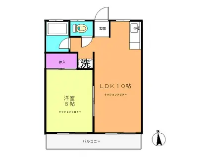 中村ビル(1LDK/3階)の間取り写真