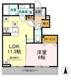 CASA VOLVER V(1LDK/1階)の間取り写真