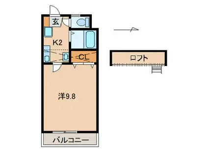 モスビル(1K/3階)の間取り写真