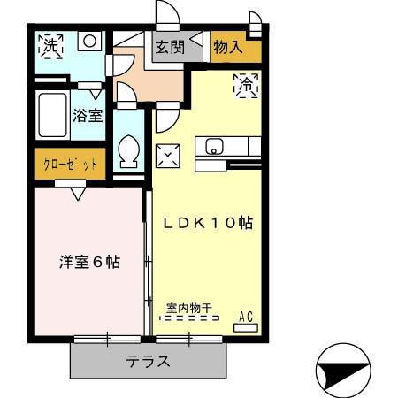 SUMIYASU SO(1LDK/1階)の間取り写真