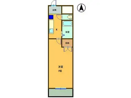 クレールたつた(1K/10階)の間取り写真