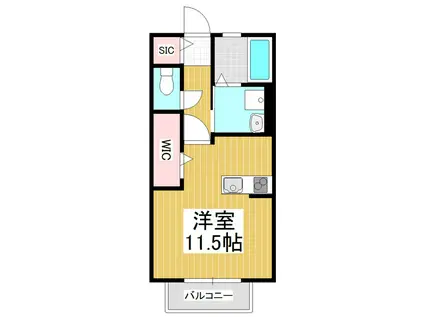 ハイムメゾンLS蟻ケ崎(ワンルーム/1階)の間取り写真