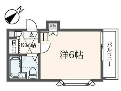 ヒルズOZ(1K/1階)の間取り写真