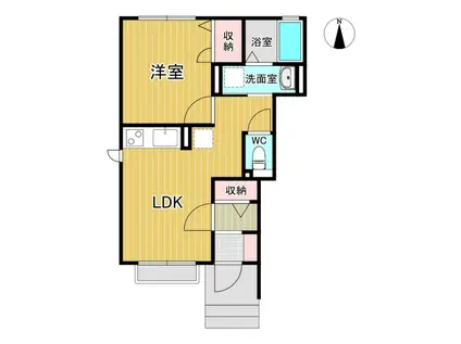 コーポキリシマII(1LDK/1階)の間取り写真