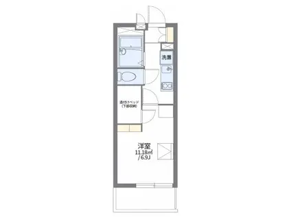 レオパレスジェントリーII(1K/3階)の間取り写真