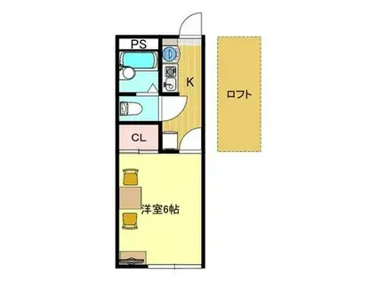 BELL VUE 2(1SK/2階)の間取り写真