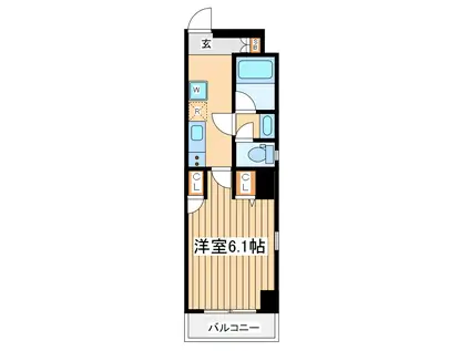 バレーシアヨコハマサウスシティ(1K/1階)の間取り写真