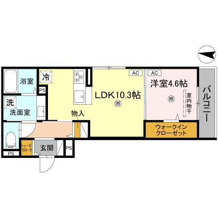 MAISON DE 青木(1LDK/2階)の間取り写真